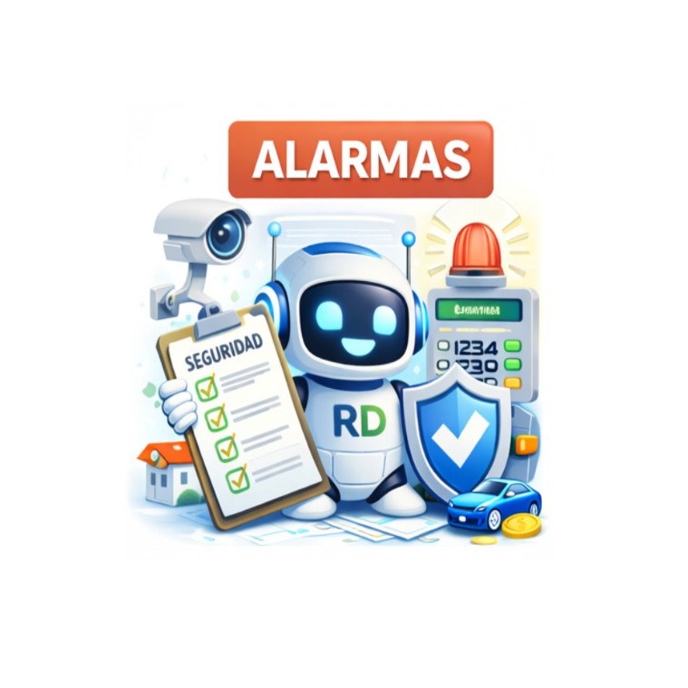 Panel de alarma de seguridad instalado en la pared de una vivienda