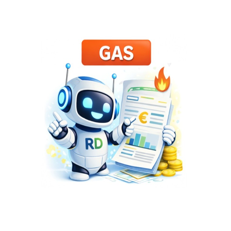 Radiador de casa con una factura de gas encima