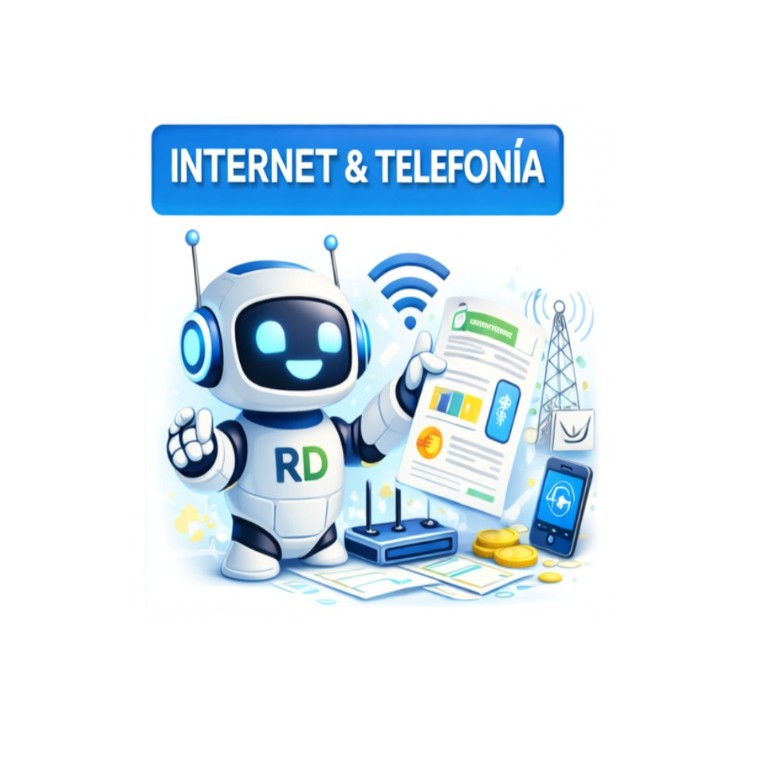 Router de internet y smartphone sobre una mesa con la factura al lado